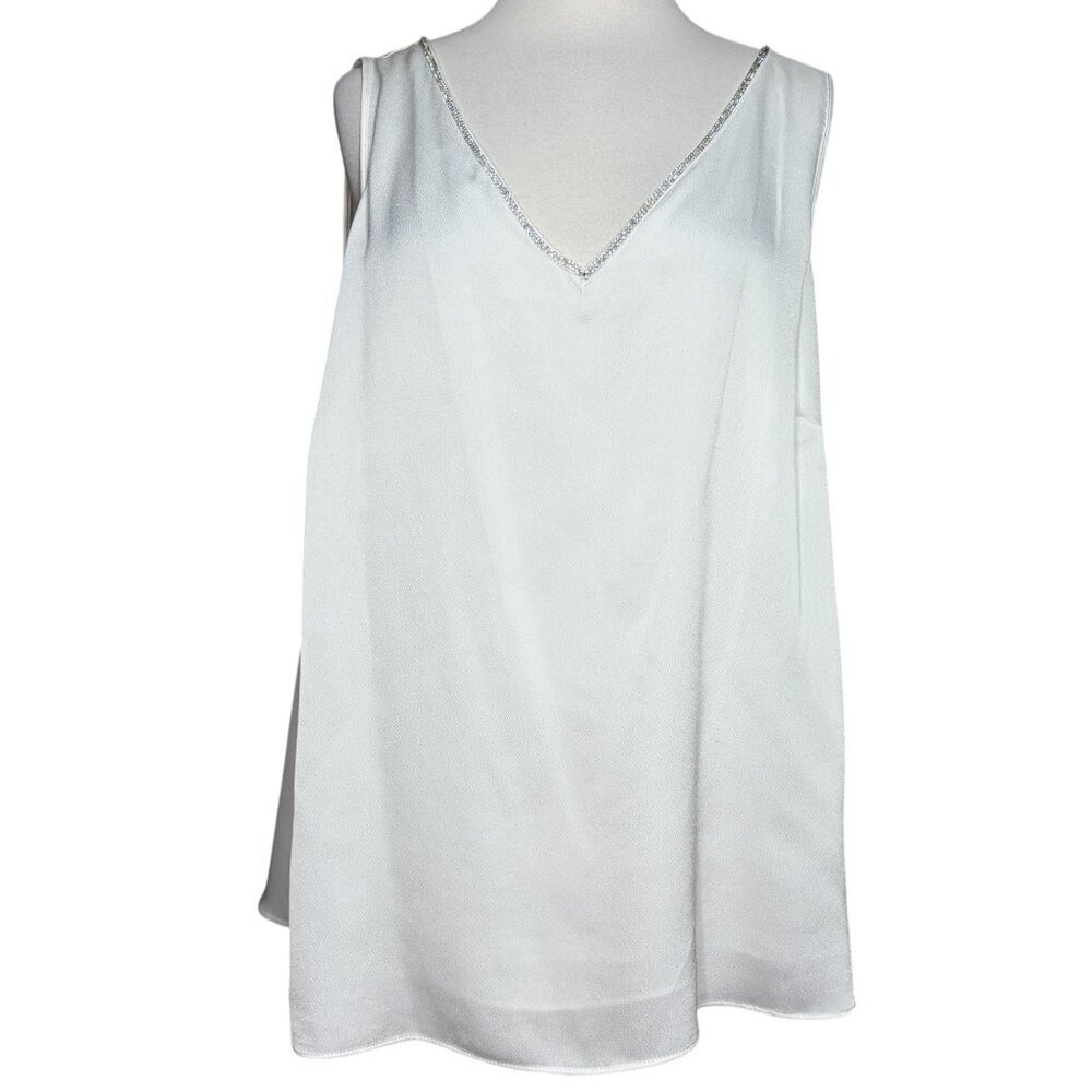 Vince Camuto Womens Plus Size 3X White V-Neck Tank New